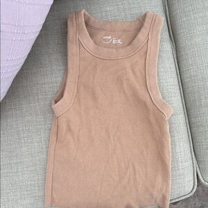 Aerie Light Brown Ribbed Top